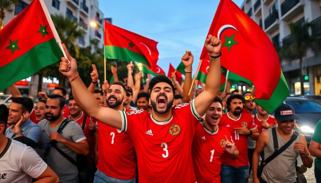 جماهير كرة القدم المغربية تحتفل بفوز المنتخب جماهير كرة القدم المغربية تحتفل بفوز المنتخب